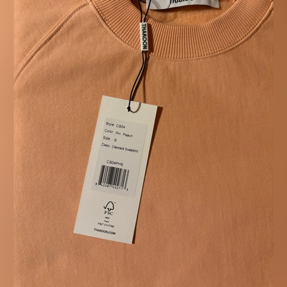 NWT Thakoon Peach Crewneck Crop Sweatshirt - Picture 5 of 5